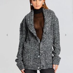 Cozy Gray Shawl Collar Cardigan
